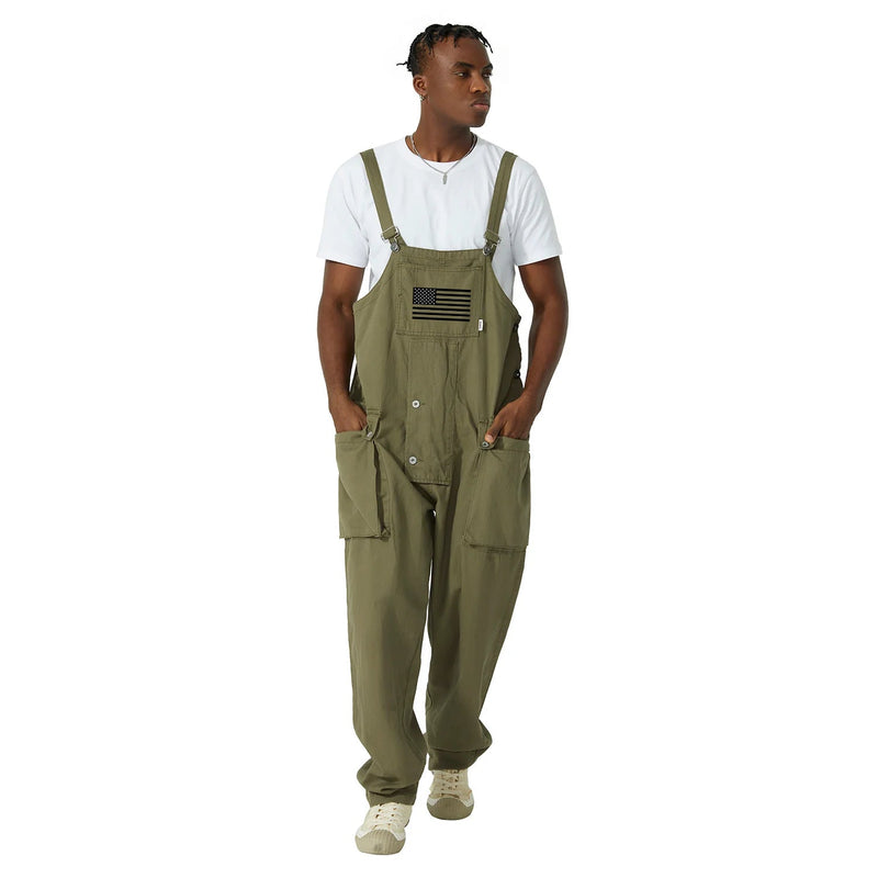 Men's Multi-Pocket Casual Loose Straight Overalls