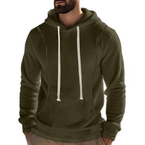 Sudadera con capucha de manga larga de polar para exteriores informal para hombre