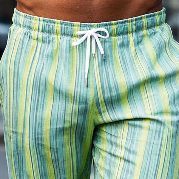 Pantalones cortos casuales con estampado de rayas para hombre