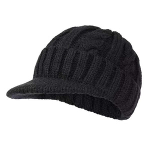 Men's Retro Twisted Short Brim Knitted Hat