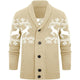 Men's Elk Jacquard Knit Cardigan Jacket