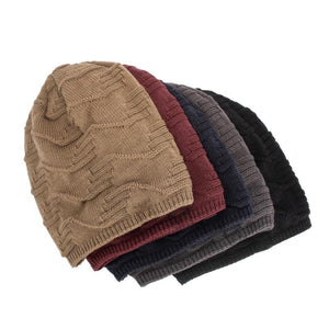 Men's Vintage Plush Lined Warm Knitted Hat
