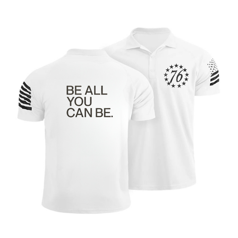 BE ALL YOU CAN BE  RAGLAN GRAPHIC POLO SHIRT