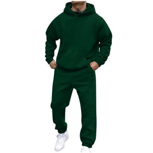 Herren Casual Loose Fleece Langarm Hoodie Jogginghose Set