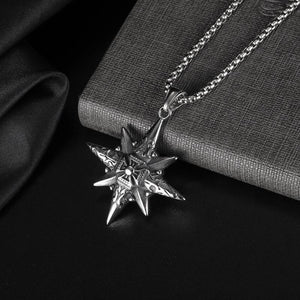 Vintage Casual Octagonal Star Cross Necklace