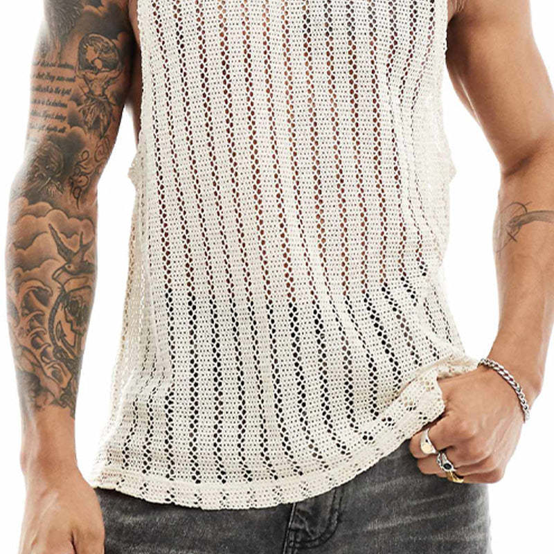 Ärmelloses Tanktop für Herren mit Strandstrickpullover