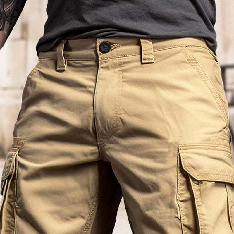 Pantalones cortos cargo multibolsillos para exteriores para hombre