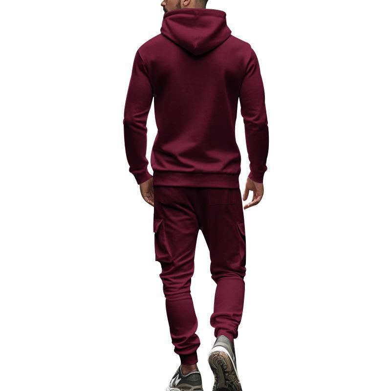 Men's Loose Sports Hooded Sweatshirt And Pants Set