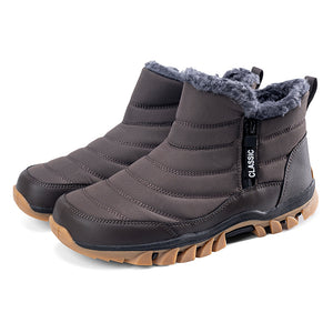 Herren Warme wasserdichte rutschfeste Wanderschuhe Fleece Outdoor Stiefel