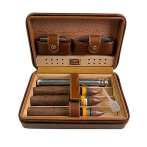 Bolsa de almacenamiento de cuero para humidor de puros portátil para hombre