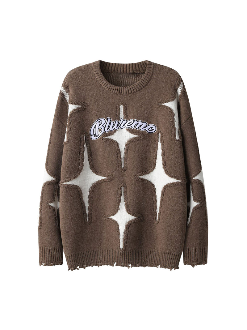 Maillard Star Tassel Ripped Sweater