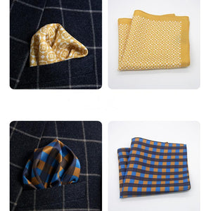 Bufanda de bolsillo estilo blazer de seda con estampado clásico vintage británico para hombre