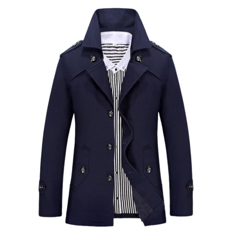 Men's Mid-length Lapel Trench Coat
