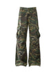 Ripped Camouflage Flared Cargo Pants