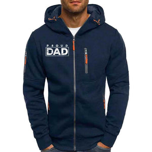 Men's Lettering Print Hoodie Zip-Up Jacket