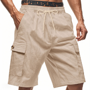 Pantalones cortos casuales con textura de rayas para hombre 