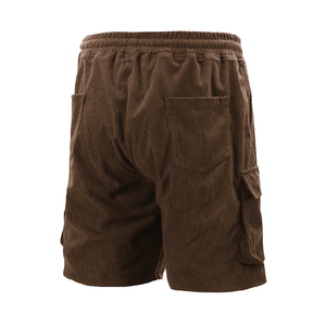 Men's Casual Corduroy Multi-Pocket Loose Cargo Shorts