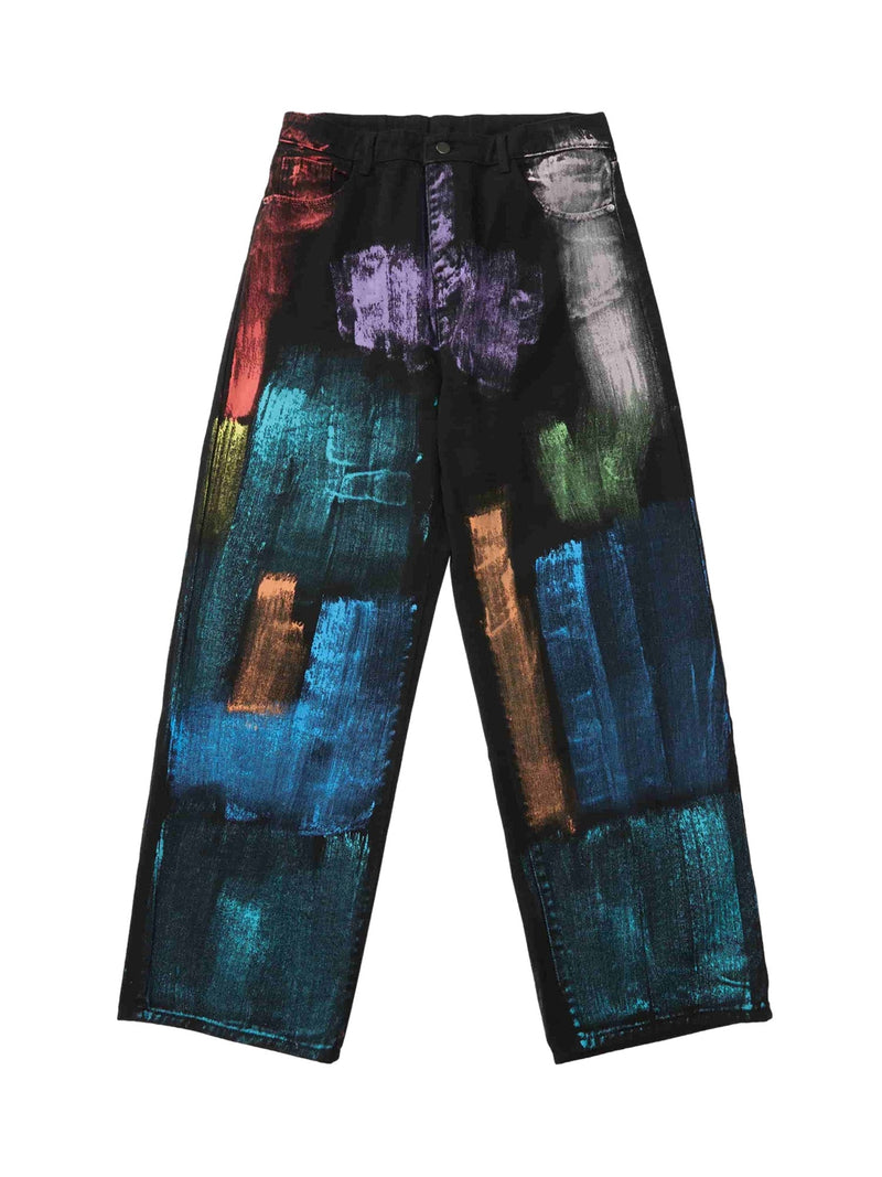 Watercolor Print Jeans