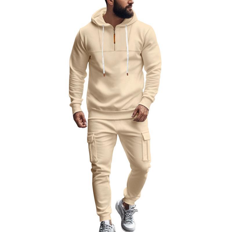 Men's Loose Sports Hooded Sweatshirt And Pants Set