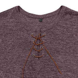 Camiseta Henley de manga larga con cuello redondo y lazo para hombre