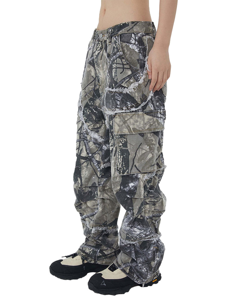 Camouflage Leaf Straight Leg Pants