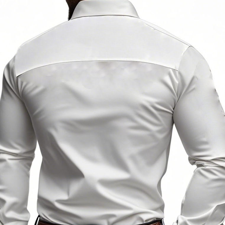 Men's Classic American Western Style Embroidered Slim Fit Cotton Long Sleeve Shirt