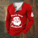 Christmas Men's Funny Christmas Henley T Shirt Santa Claus Fashion Casual Print Henley Party Street Daily Red Green Long Sleeve Henley Winter Spring &  Fall Clothing Apparel Normal S M L XL XXL XXXL