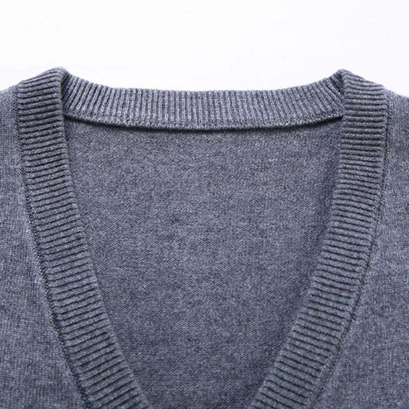 Chaleco tipo cárdigan informal de punto de color liso para hombre