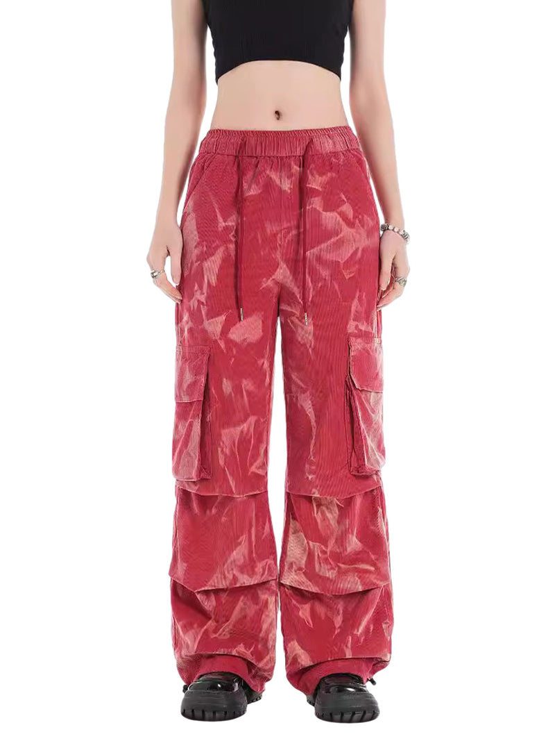 Tie-Dye Corduroy Multi-Pocket Pants