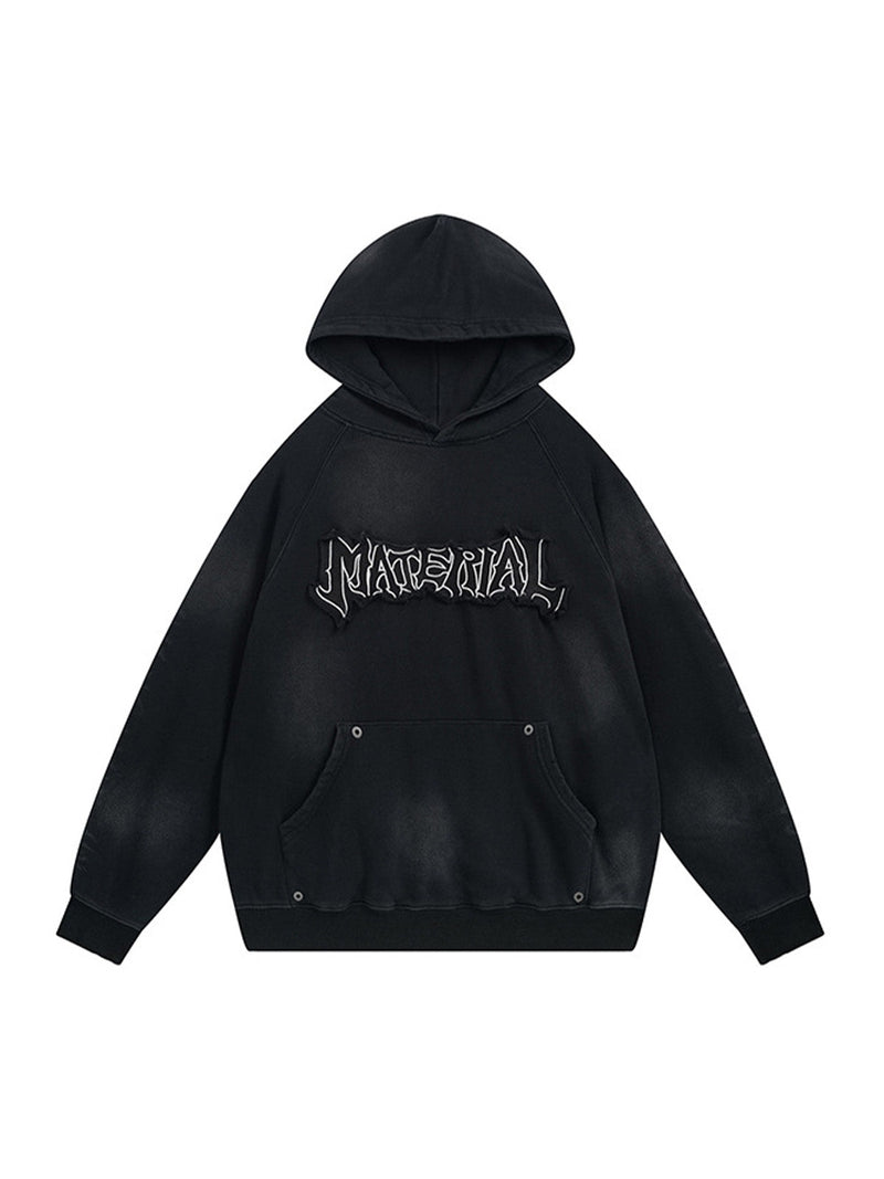 Wasteland Washed Patched Embroidered Hoodie Set