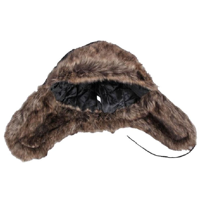 Gorro clásico retro de invierno con orejeras de piel sintética para hombre