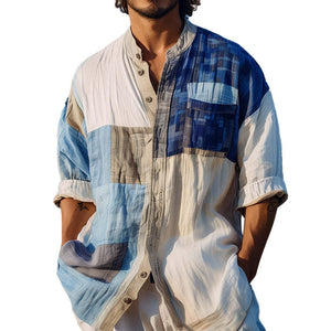 Camisa de manga larga de moda con estampado personalizado para hombre