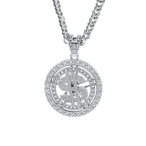 Lässige Retro-Halskette mit rundem Gold