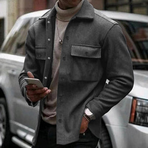 Men's Solid Color Lapel Single Breasted Jacket