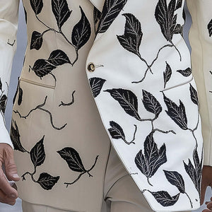 Chaqueta de traje fina estampada de moda de primavera para hombre