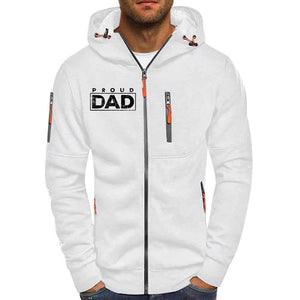 Men's Lettering Print Hoodie Zip-Up Jacket