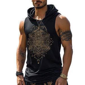 Men's Personalized Fashion Printed Hooded Tank Top
