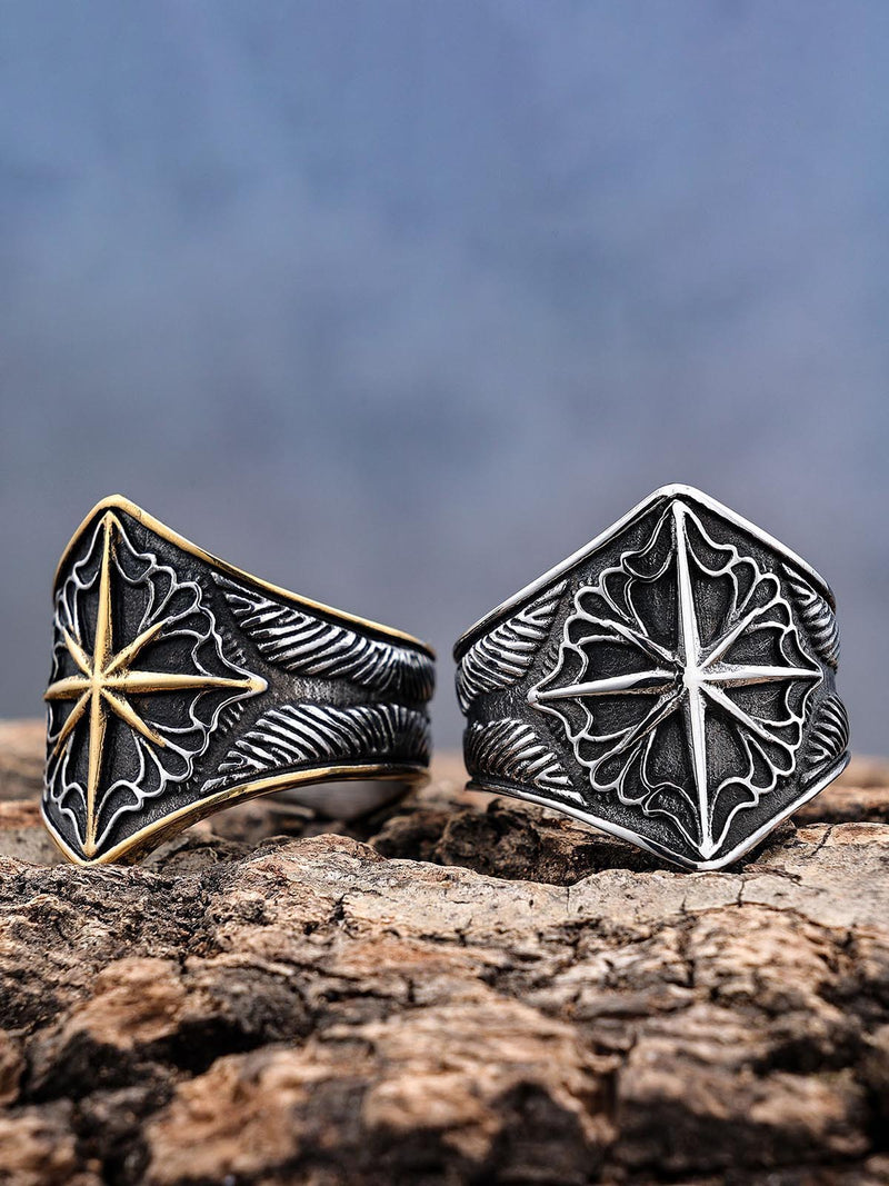 Star Engrave Steel Ring