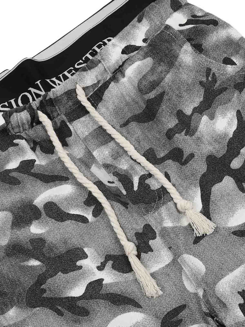 Camouflage Double Waistband Cargo Pants