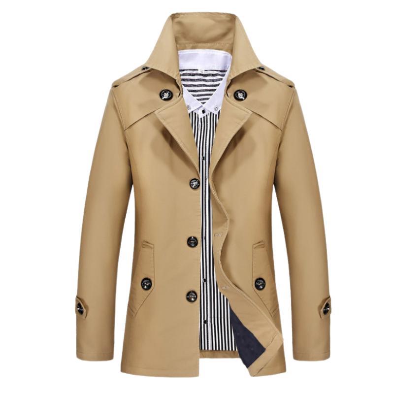 Men's Mid-length Lapel Trench Coat