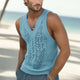 Men's Summer Fashionable Seaside Knitted Hollow Tank Top