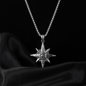Vintage Casual Octagonal Star Cross Necklace