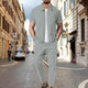 Men's Waffle Solid Color Short Sleeve Shirt And Pants Set