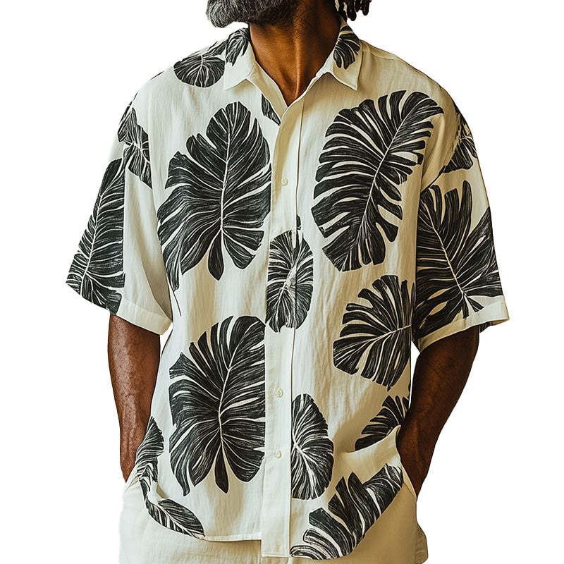Camisa de manga corta estampada de moda de primavera para hombre
