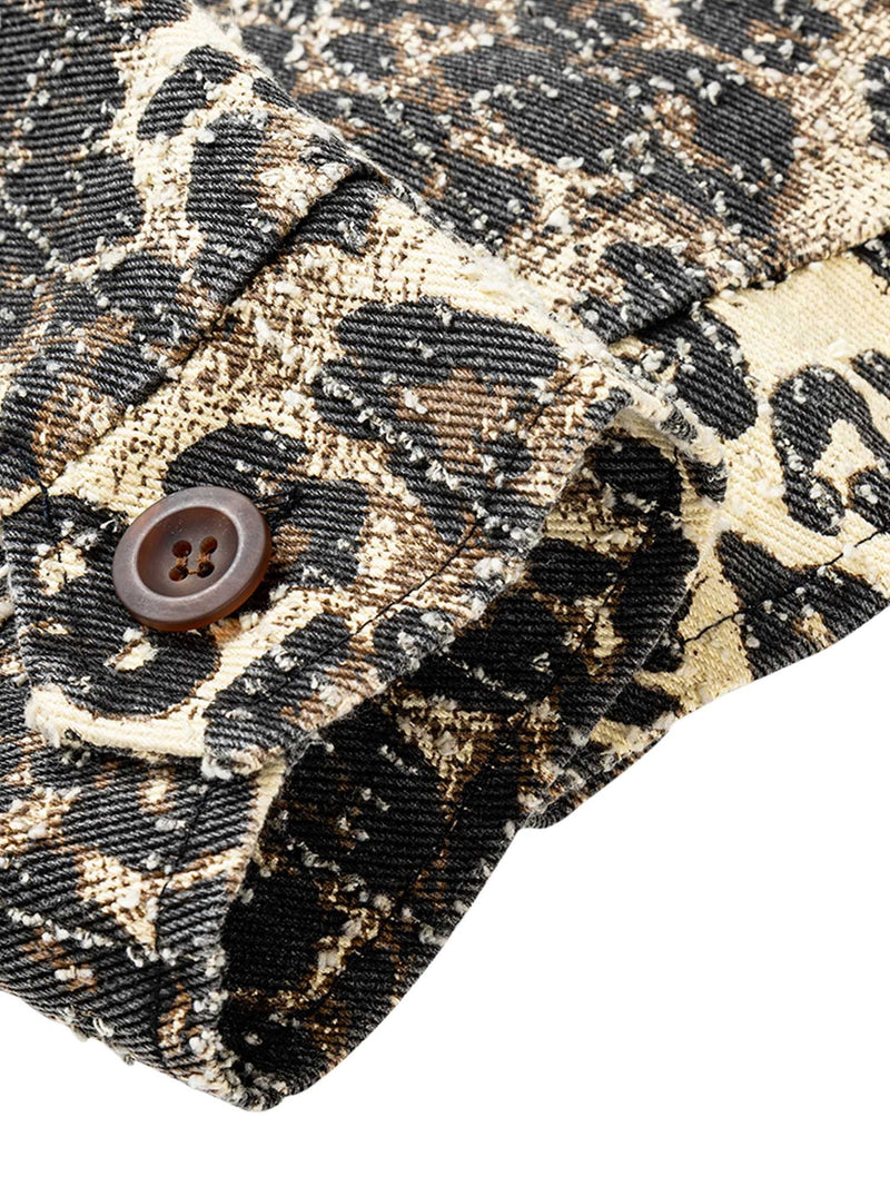 Jeansjacke mit Retro-Leopardenmuster