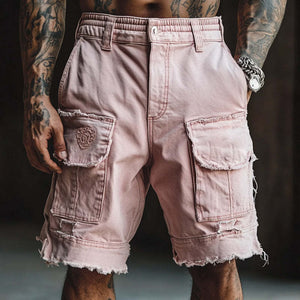 Men's Fashion Raw Edge Denim Shorts