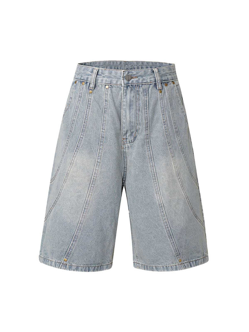 High Street Washed Distressed Denim Shorts