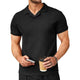 WAFFLE V-NECK POLO SHIRT WITH FLIP COLLAR, COOL AND CASUAL FASHION T-SHIRT