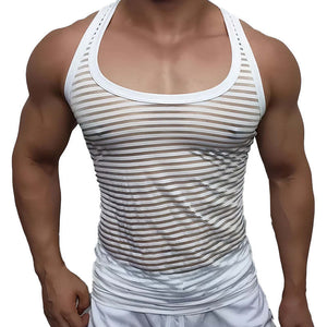 Men's Slim Fit Striped Tank Top
