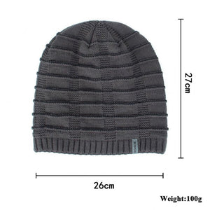 Men's Vintage Plush Lined Warm Knitted Hat
